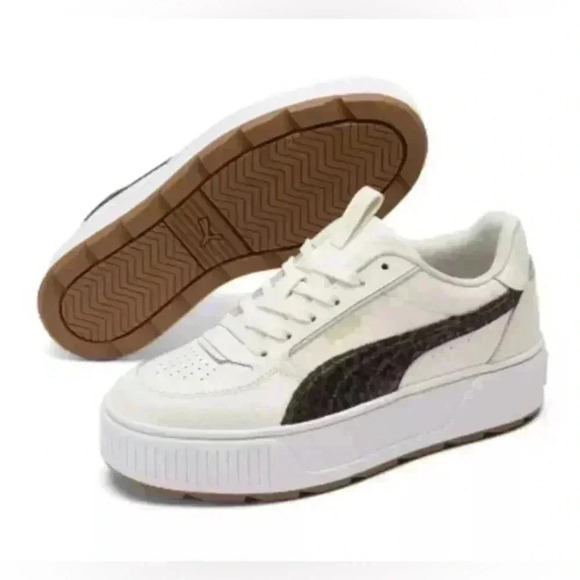 Puma Karmen Rebelle Sneaker in Cream and Animal Print Size 8.5 - Picture 2 of 10